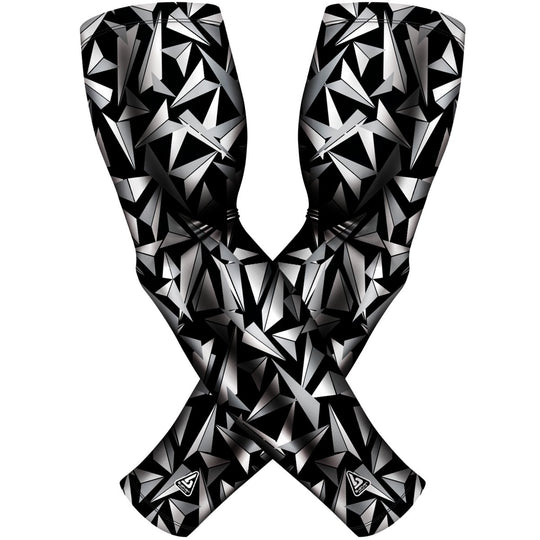 2 PAC ARM SLEEVES - BLACK WHITE RAZOR - B-Driven Sports