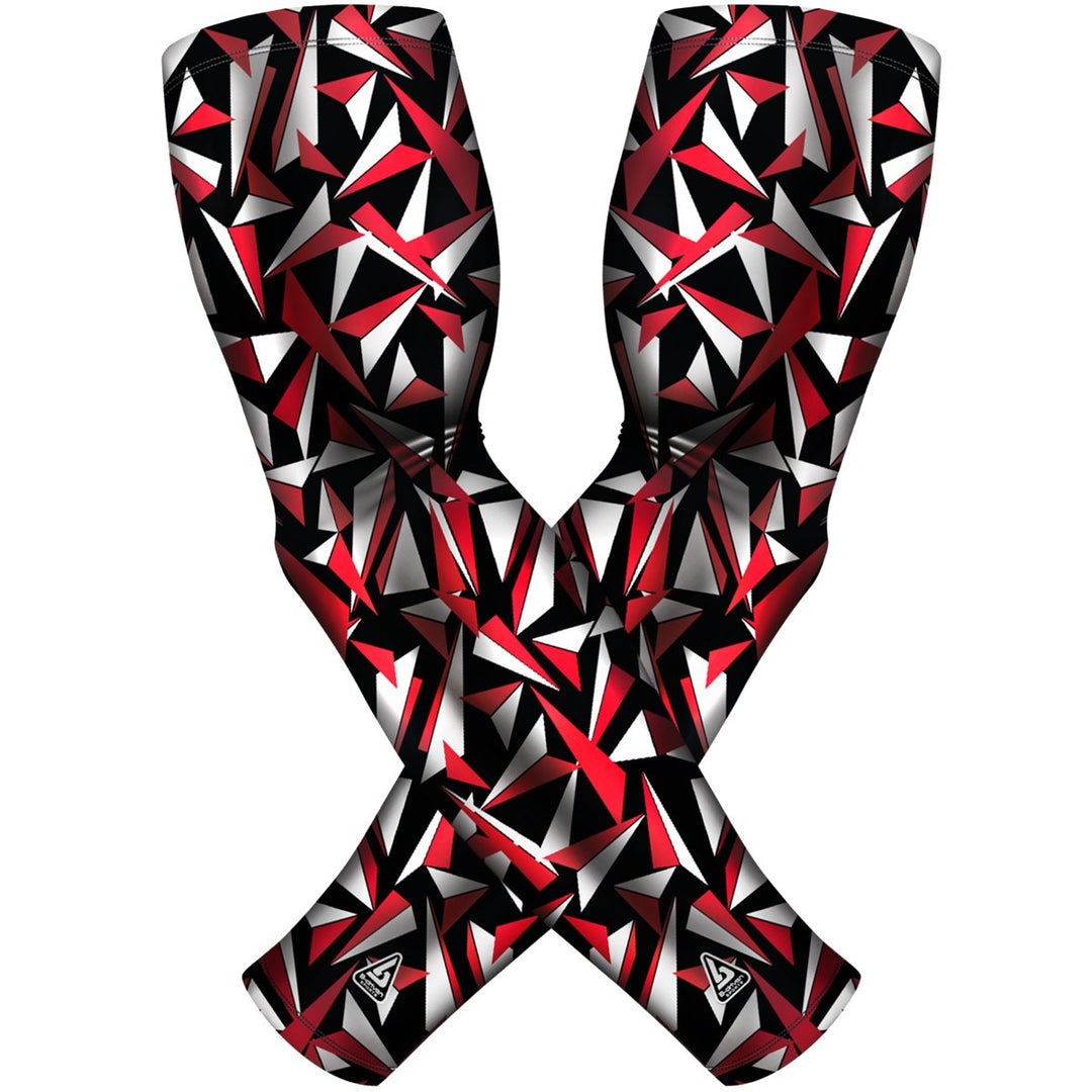 2 PAC ARM SLEEVES - RED BLACK RAZOR - B-Driven Sports