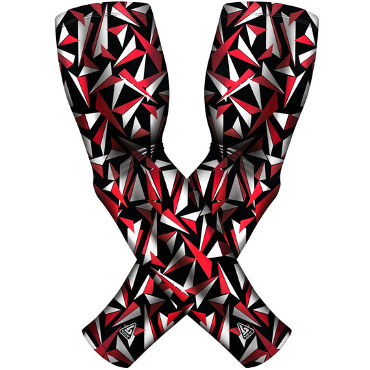 2 PAC ARM SLEEVES - RED BLACK RAZOR - B-Driven Sports