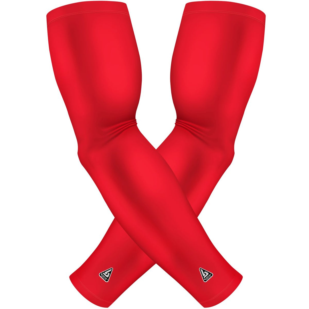 2 PAC ARM SLEEVES - RED SOLID - B-Driven Sports