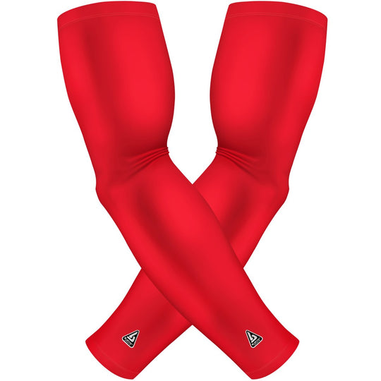 2 PAC ARM SLEEVES - RED SOLID - B-Driven Sports