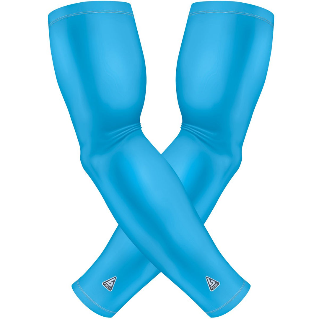2 PAC ARM SLEEVES - SOLID TAR HEEL BLUE - B-Driven Sports