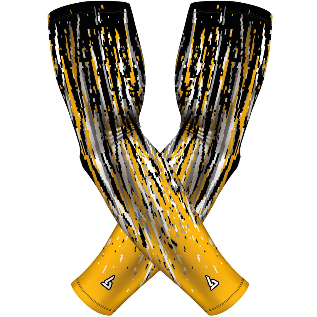 2 PAC ARM SLEEVES - STREAKS YELLOW - B-Driven Sports