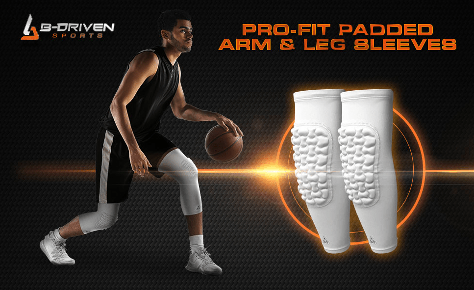 Pro-Fit Padded Knee Sleeve - White (Knee) - B-Driven Sports