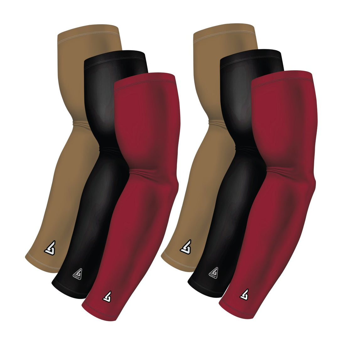 6-pack Bundle | Solids | Maroon Dark/Black/Gold Dark - B-Driven Sports