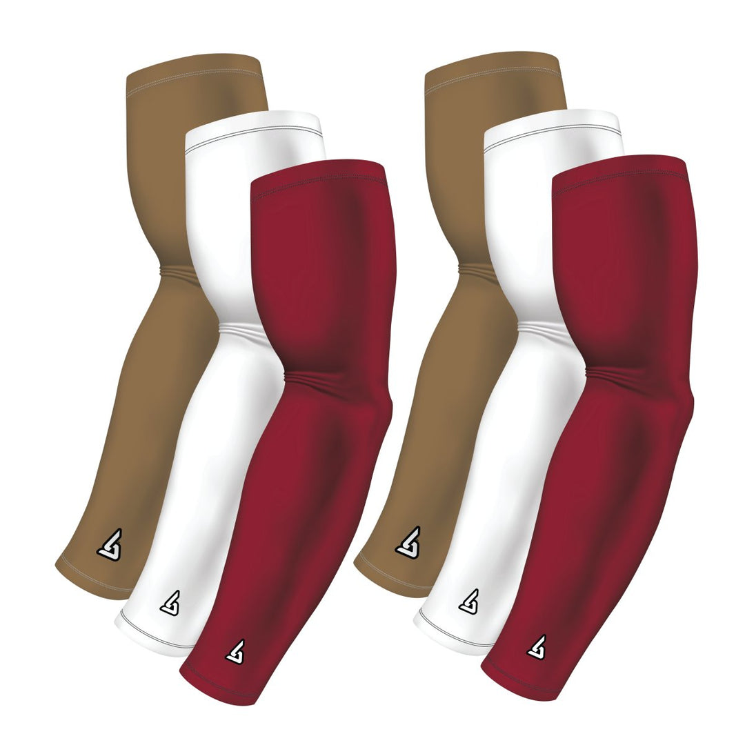 6-pack Bundle | Solids | Maroon Dark/White/Gold Dark - B-Driven Sports