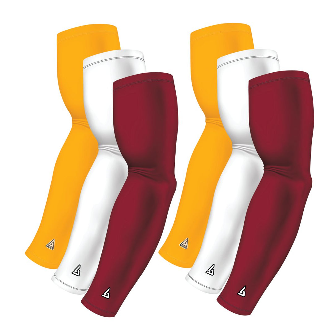 6-pack Bundle | Solids | Maroon Dark/White/Yellow Dark - B-Driven Sports