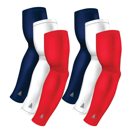 6-pack Bundle | Solids | Red Standard Dark/White/Blue Navy Dark - B-Driven Sports