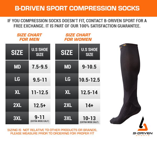 Enhanced Graduated Compression Socks (BLK/GRY) - B-Driven Sports