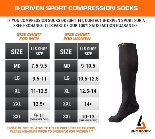 Enhanced Graduated Compression Socks (BLK/GRY) - B-Driven Sports