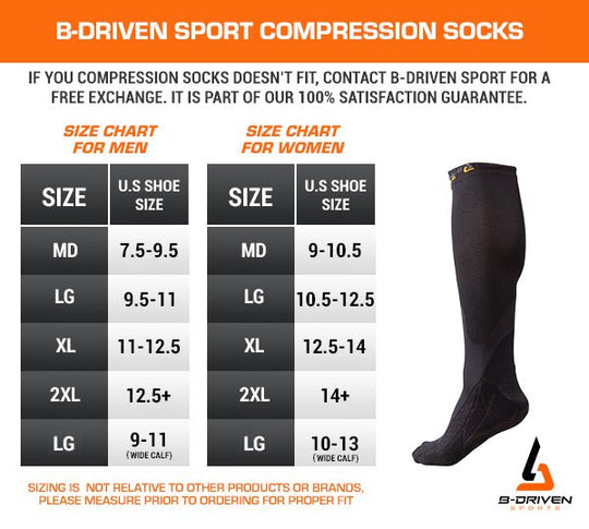 Graduated Compression Socks White - B-Driven Sports