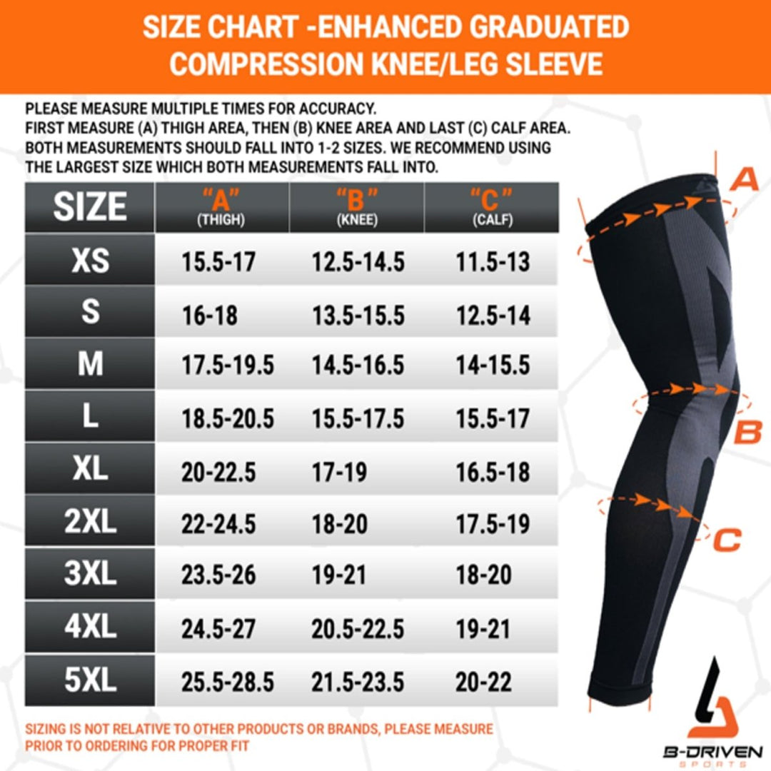 Leg | Enhanced Graduated Compression Sleeve - Pair - B-Driven Sports
