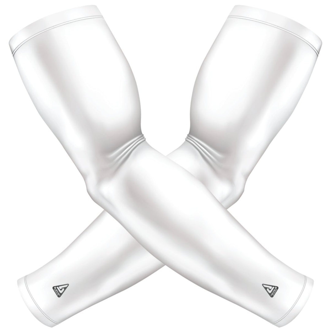 White Compression Arm Sleeve | Sun Sleeve - B-Driven Sports